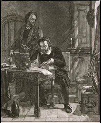 William Tyndale (asi 1492-1536) při práci